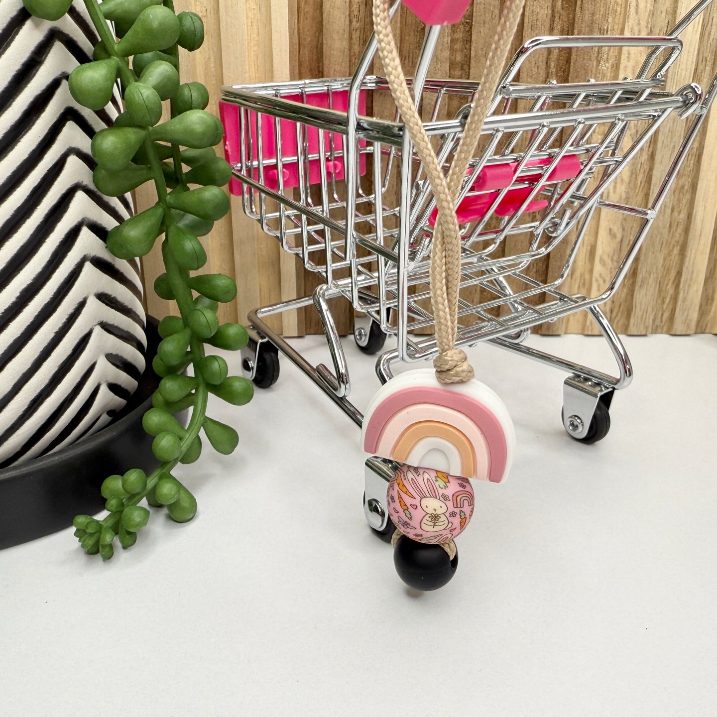 Rainbow Bunnies Zipper Charm